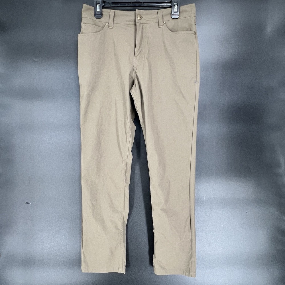 Toad & Co Quick Dry Rover 5 Pocket Lean Pants Tan Mens 31x29 Slim Chino